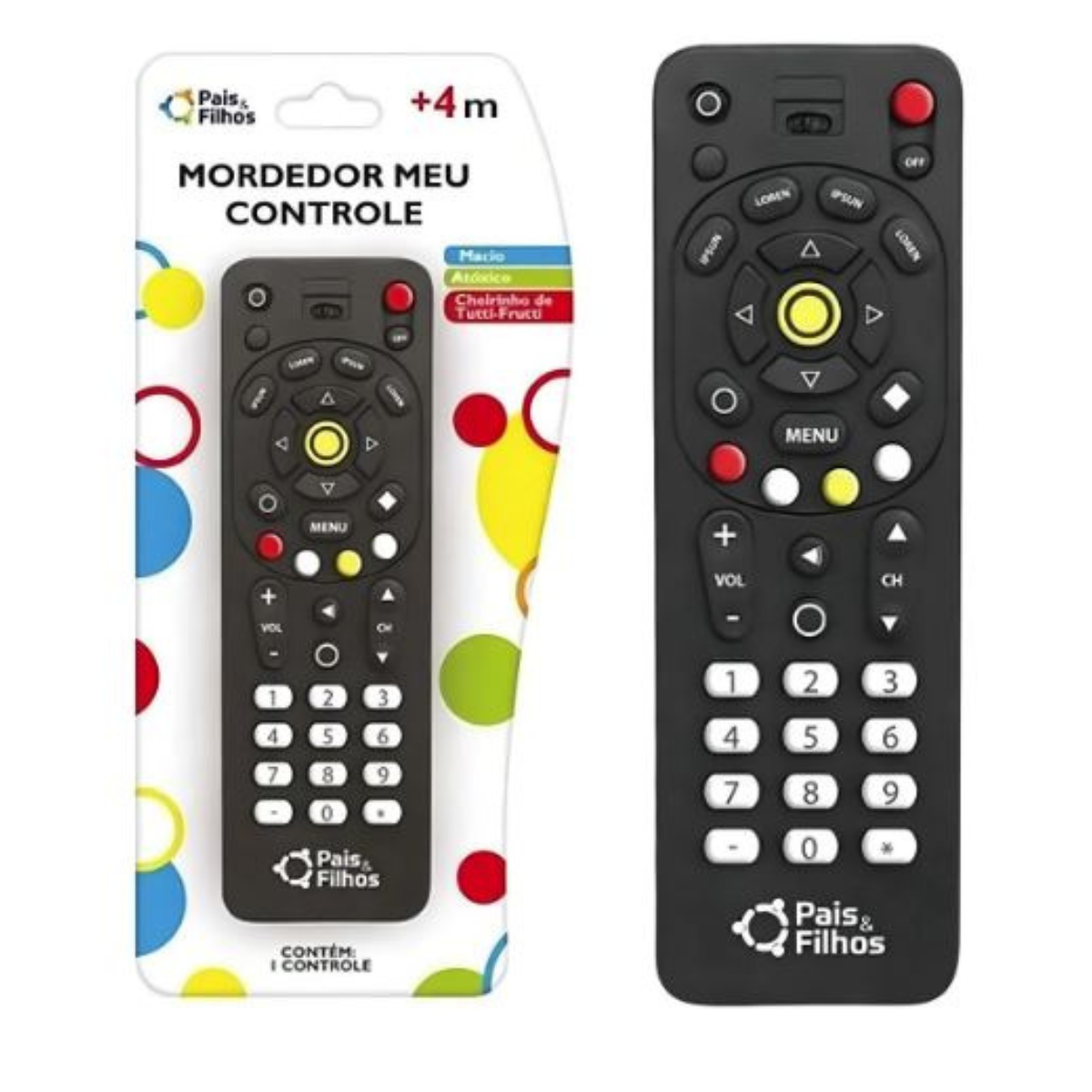 Mordedor Controle Remoto de Silicone – Pais & Filhos | Preto - Imagem 2