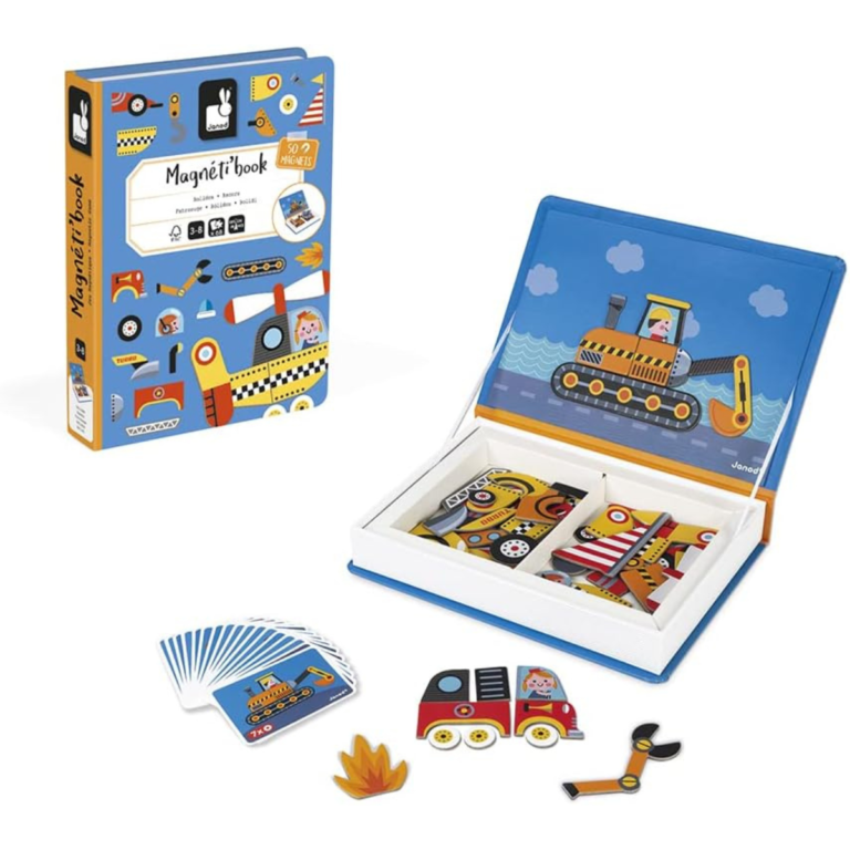 Magneti'book Veículos 50 Ímãs – Janod | Jogo Magnético Educativo