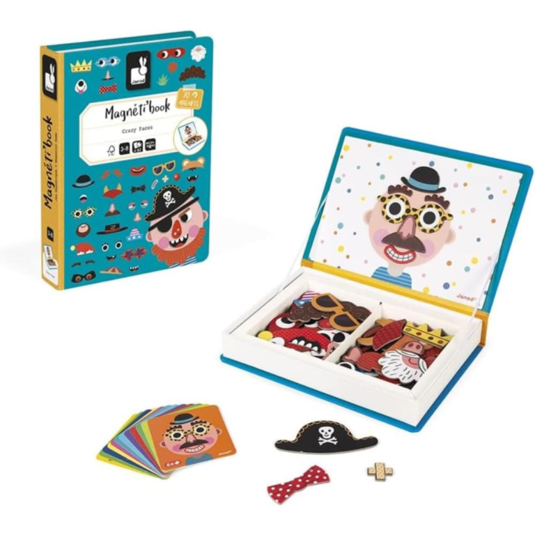 Magneti'book Rostos Divertidos 82 Ímãs + 12 Cartões – Janod