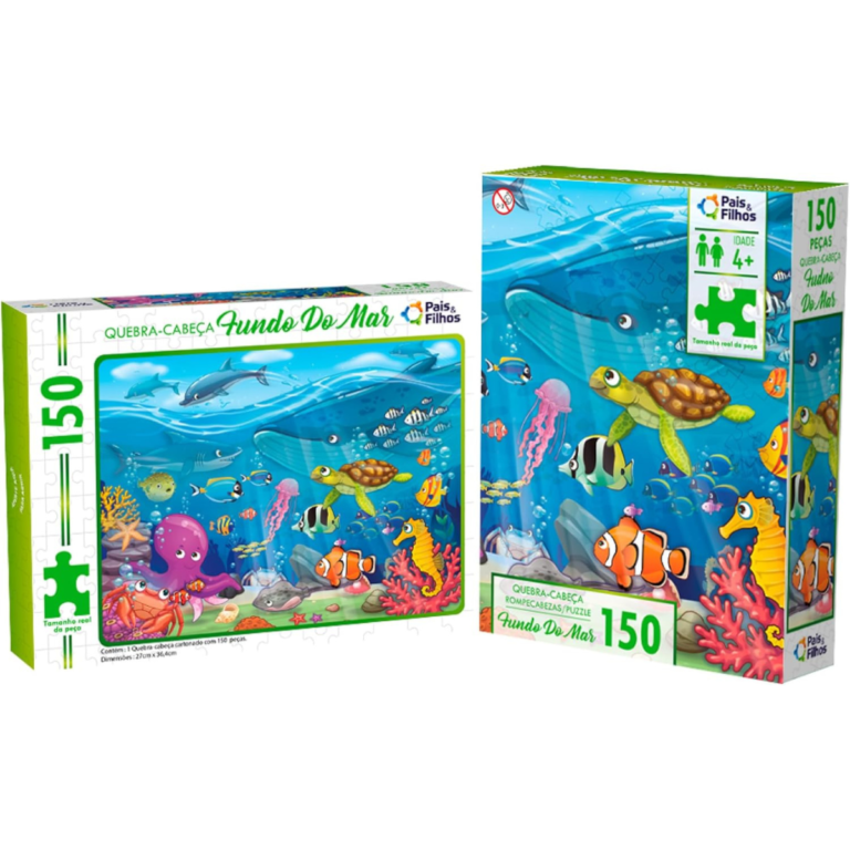 Quebra-Cabeça Fundo do Mar 150 Peças – Educativo | 4+ Anos
