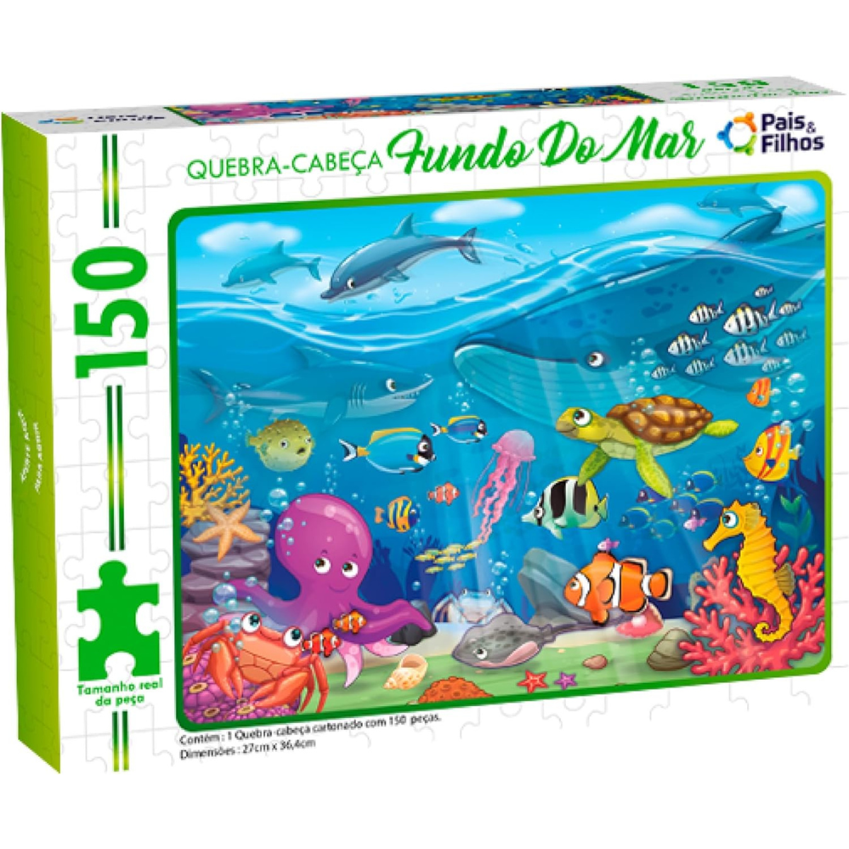 Quebra-Cabeça Fundo do Mar 150 Peças – Educativo | 4+ Anos - Imagem 2