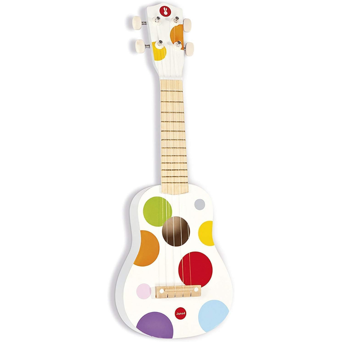 Ukulele Infantil de Madeira 4 Cordas de Nylon – Colorido | 3+ Anos
