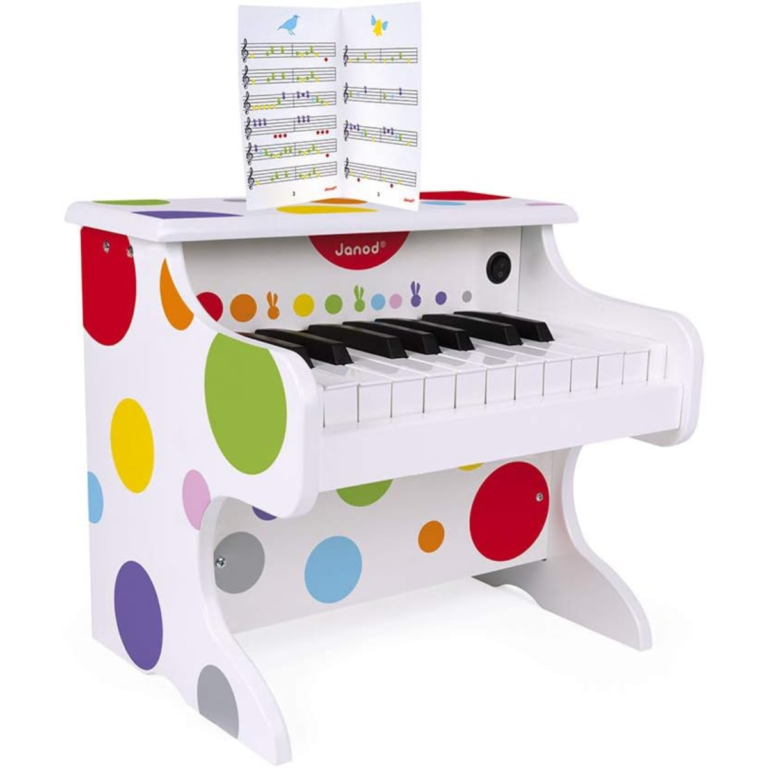 Meu Primeiro Pianinho Confetti – Janod | 18 Teclas + 4 Partituras