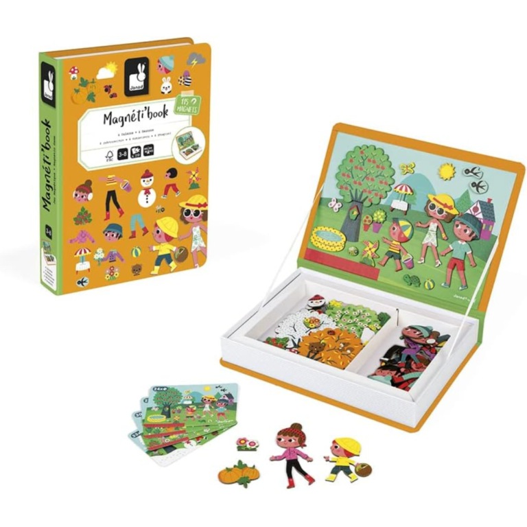Magneti'book 4 Estações 119 Peças – Janod | Livro Magnético Educativo