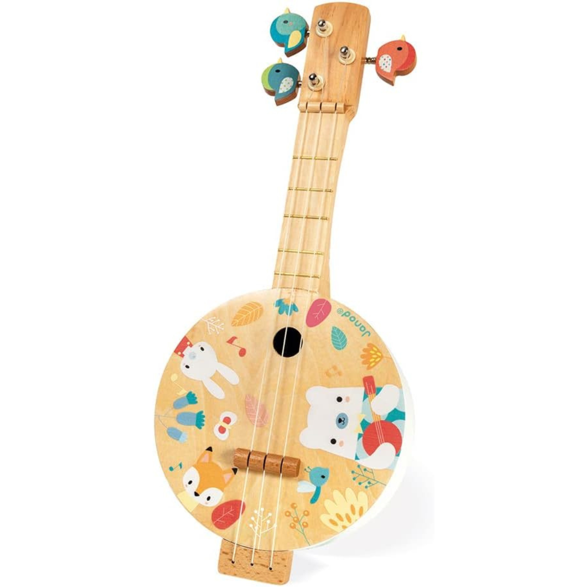 Banjo Infantil de Madeira Animais da Floresta – Instrumento Educativo - Imagem 3