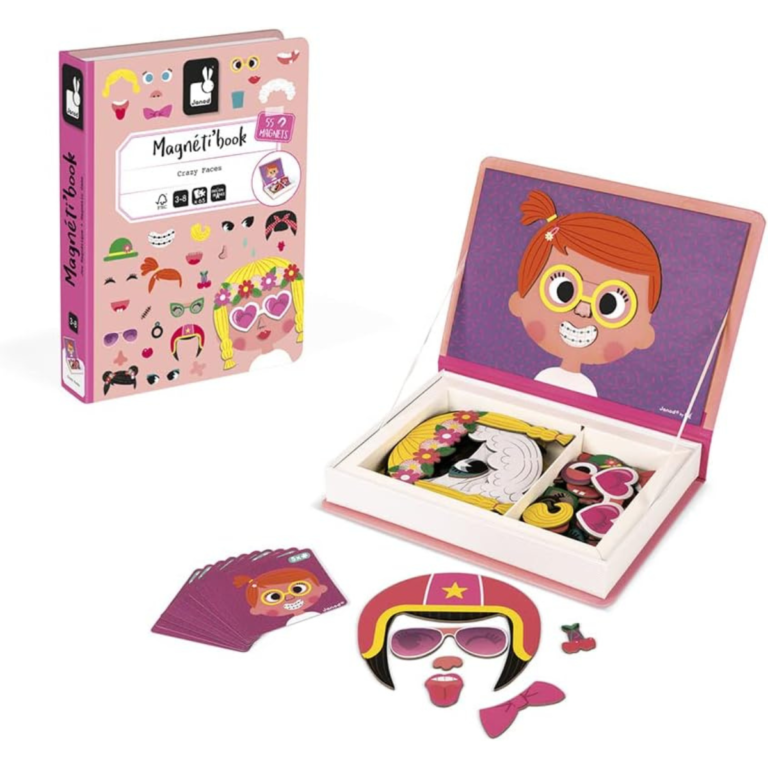 Magneti'book Crazy Faces Meninas 65 Peças – Janod