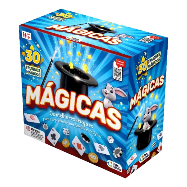 Caixa de Mágicas 30 Truques com Cartola e Varinha – Pais & Filhos
