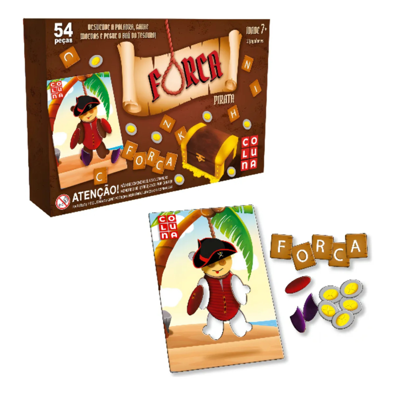 Jogo da Forca Pirata – Letras e Desafios | +5 Anos