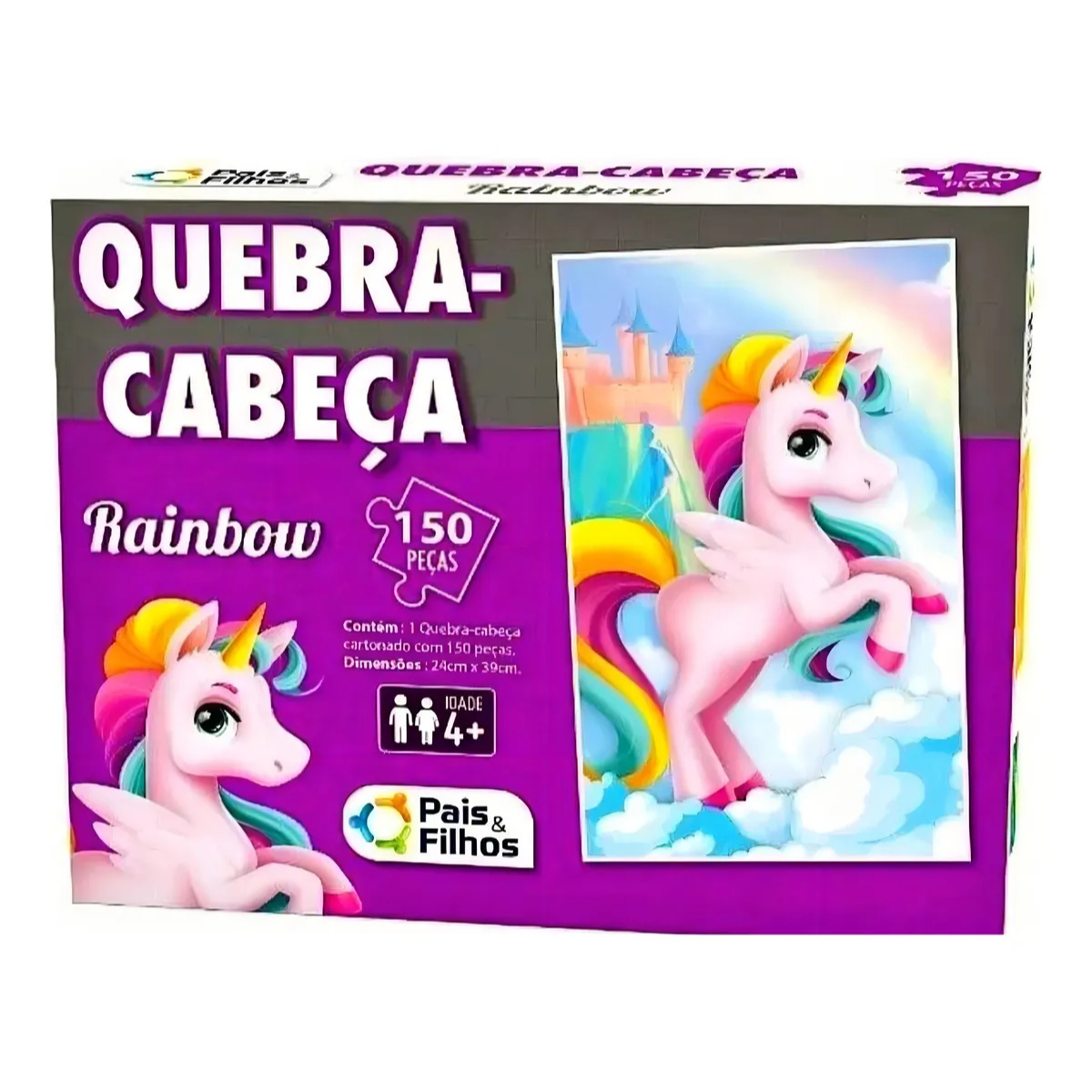 Quebra-Cabeça Rainbow Unicórnio 150 Peças – Pais & Filhos - Imagem 3