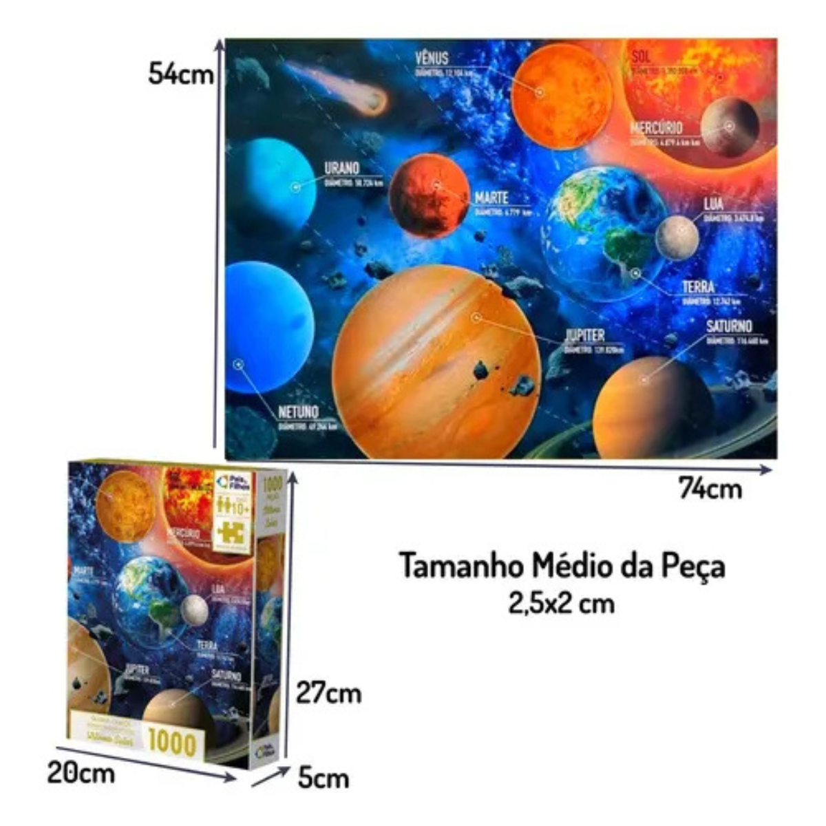 Quebra-Cabeça Sistema Solar 1000 Peças – Pais & Filhos - Imagem 3