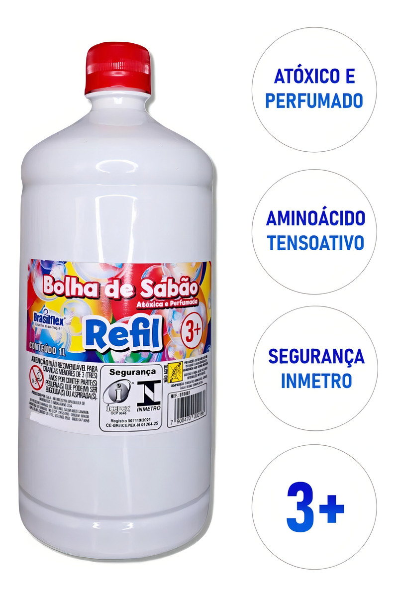 Refil Líquido para Bolhas de Sabão 1 Litro – Brasilflex - Imagem 3