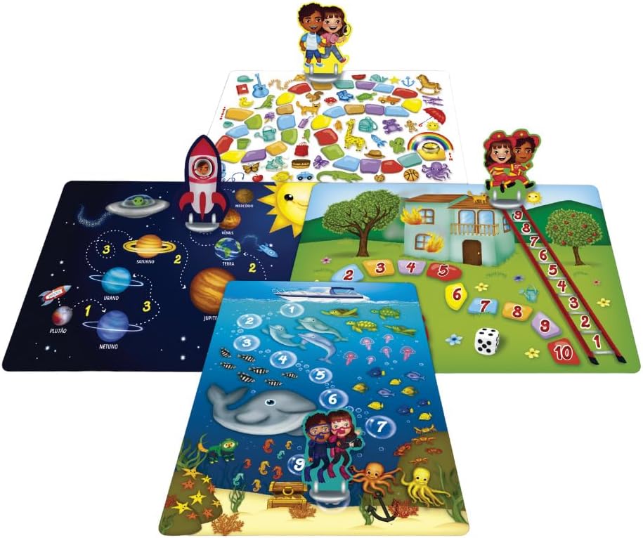Meu Primeiro Tabuleiro Jogo Educativo 4 em 1 – Pais & Filhos - Imagem 3