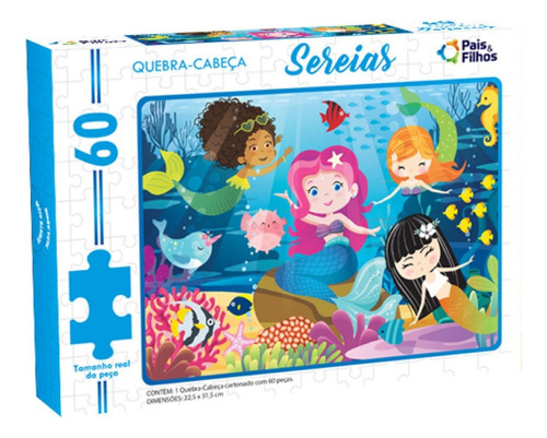 Quebra-Cabeça Sereias 60 Peças – Pais & Filhos - Imagem 2