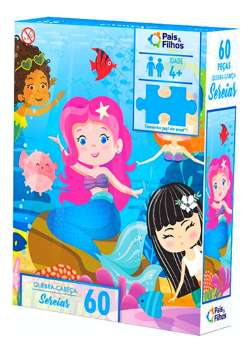 Quebra-Cabeça Sereias 60 Peças – Pais & Filhos - Imagem 4