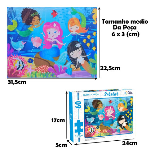 Quebra-Cabeça Sereias 60 Peças – Pais & Filhos - Imagem 5
