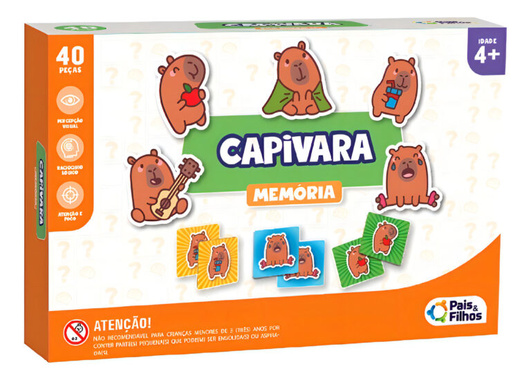 Jogo da Memória Capivara 40 Peças – Pais & Filhos | +4 Anos