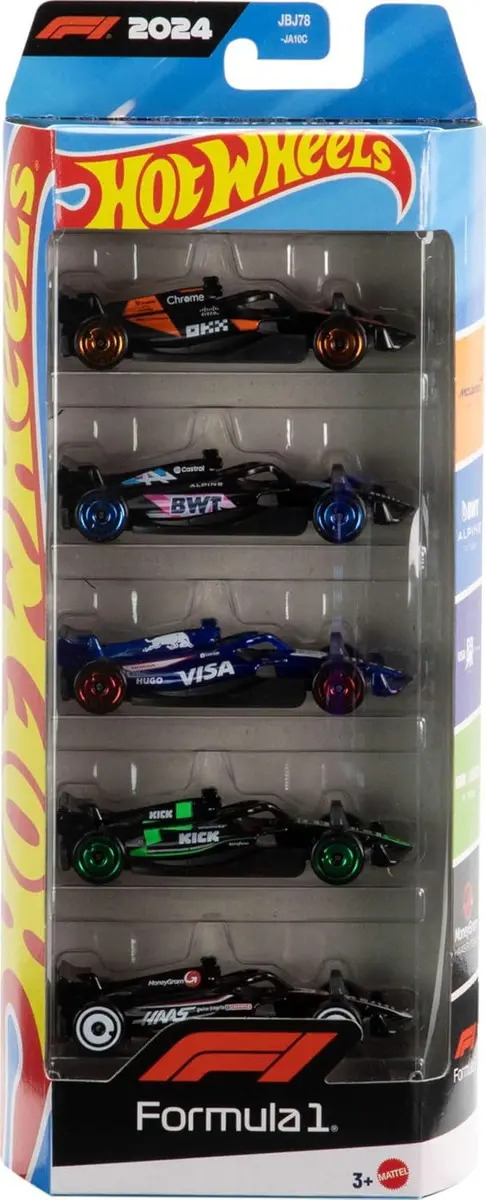Pacote 5 Carros Hot Wheels Fórmula 1 F1 2024 – Mattel | Escala 1:64 - Imagem 4