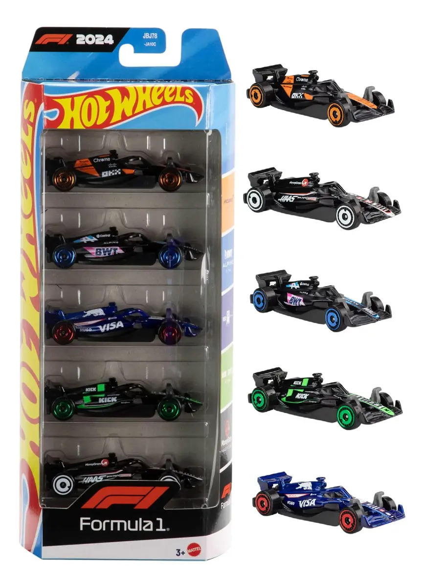 Pacote 5 Carros Hot Wheels Fórmula 1 F1 2024 – Mattel | Escala 1:64 - Imagem 7