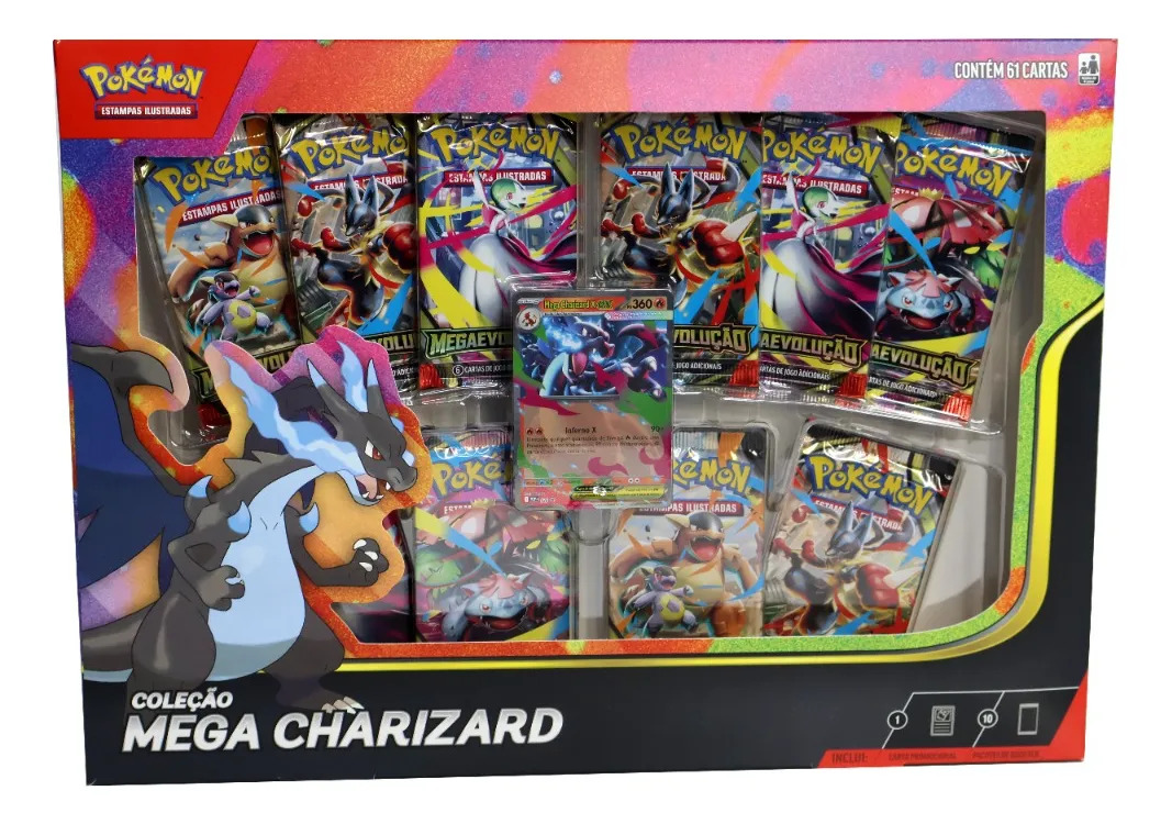 Box Pokémon Coleção Mega Charizard X Inferno – Copag - Imagem 2