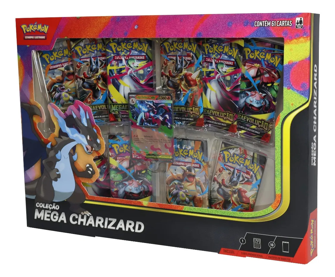 Box Pokémon Coleção Mega Charizard X Inferno – Copag