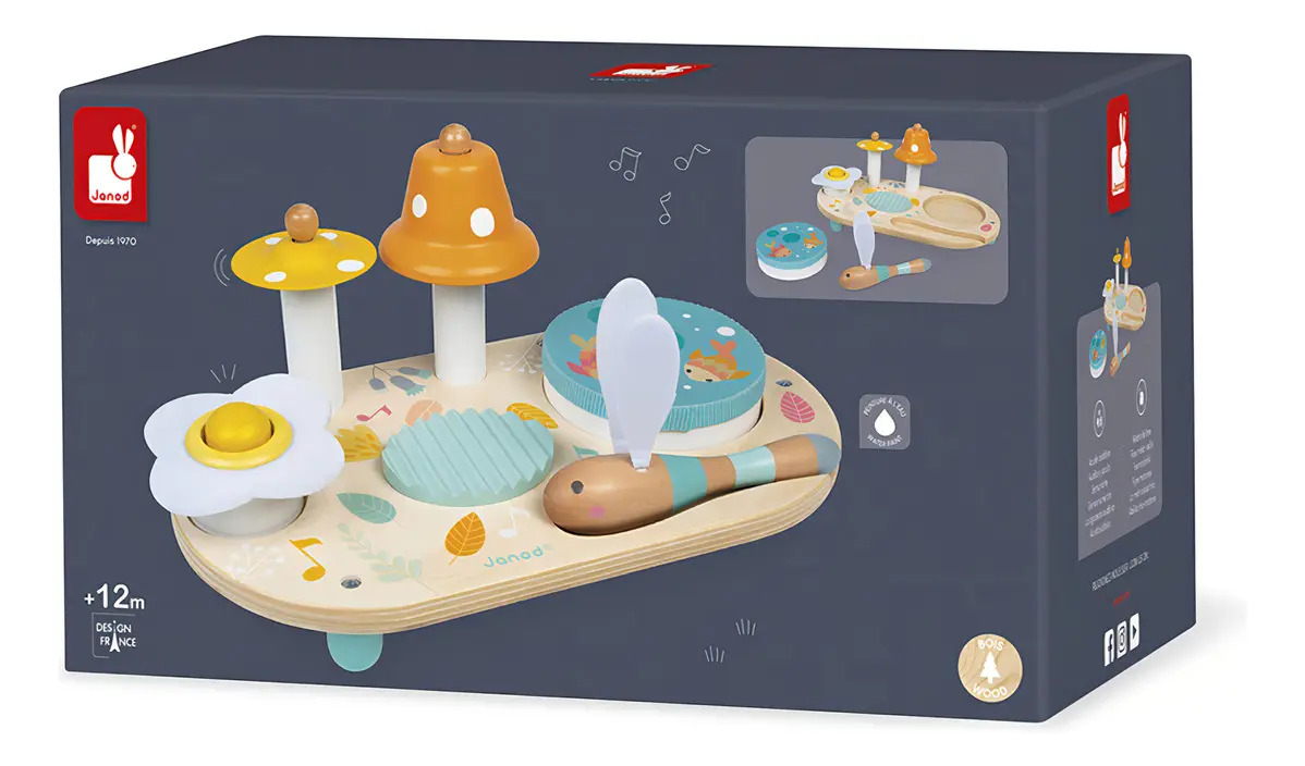 Mesa Musical Educativa de Madeira com Instrumentos – Janod | Amarela - Imagem 3