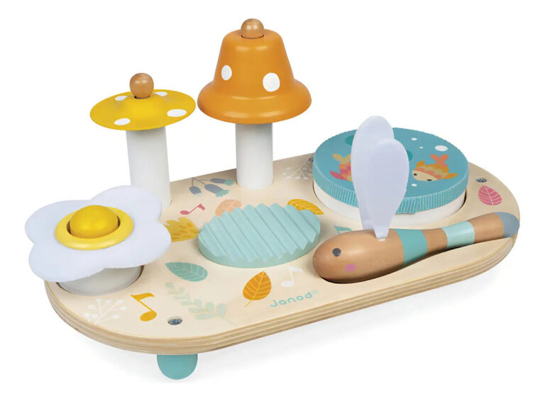 Mesa Musical Educativa de Madeira com Instrumentos – Janod | Amarela