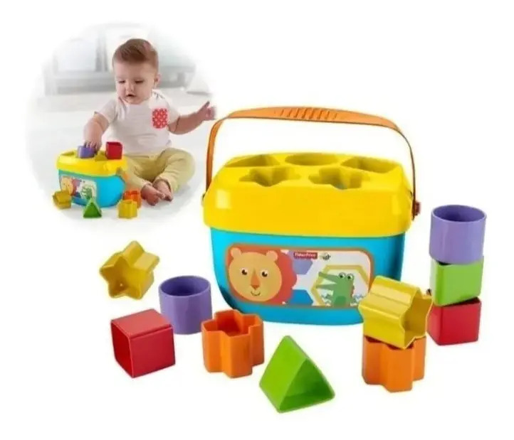 Primeiros Blocos do Bebê Balde com Blocos de Encaixar – Fisher-Price
