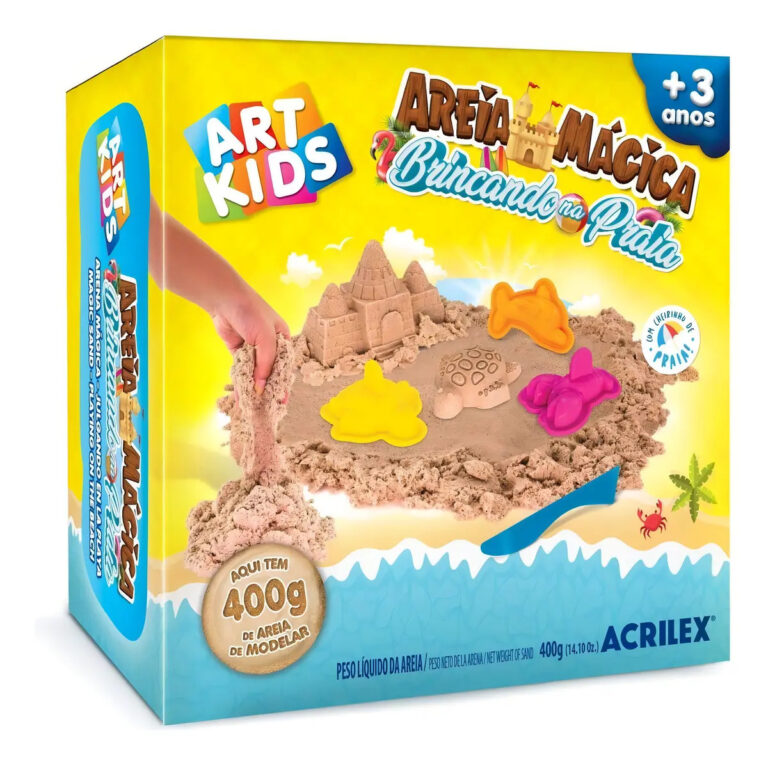 Kit Areia Mágica Brincando na Praia 400g – Art Kids | Natural