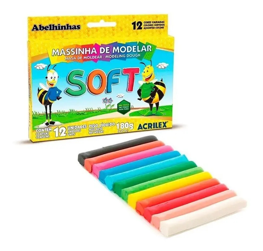 Massinha de Modelar Soft 12 Cores – Acrilex | Não Tóxica - Imagem 3