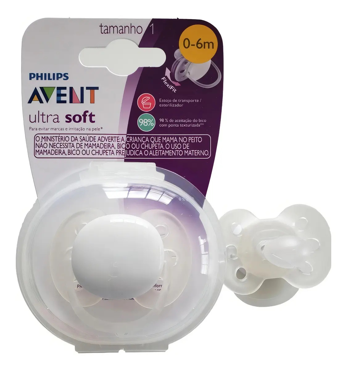 Chupeta Ultra Soft 0-6 Meses – Philips Avent | Branca - Imagem 5