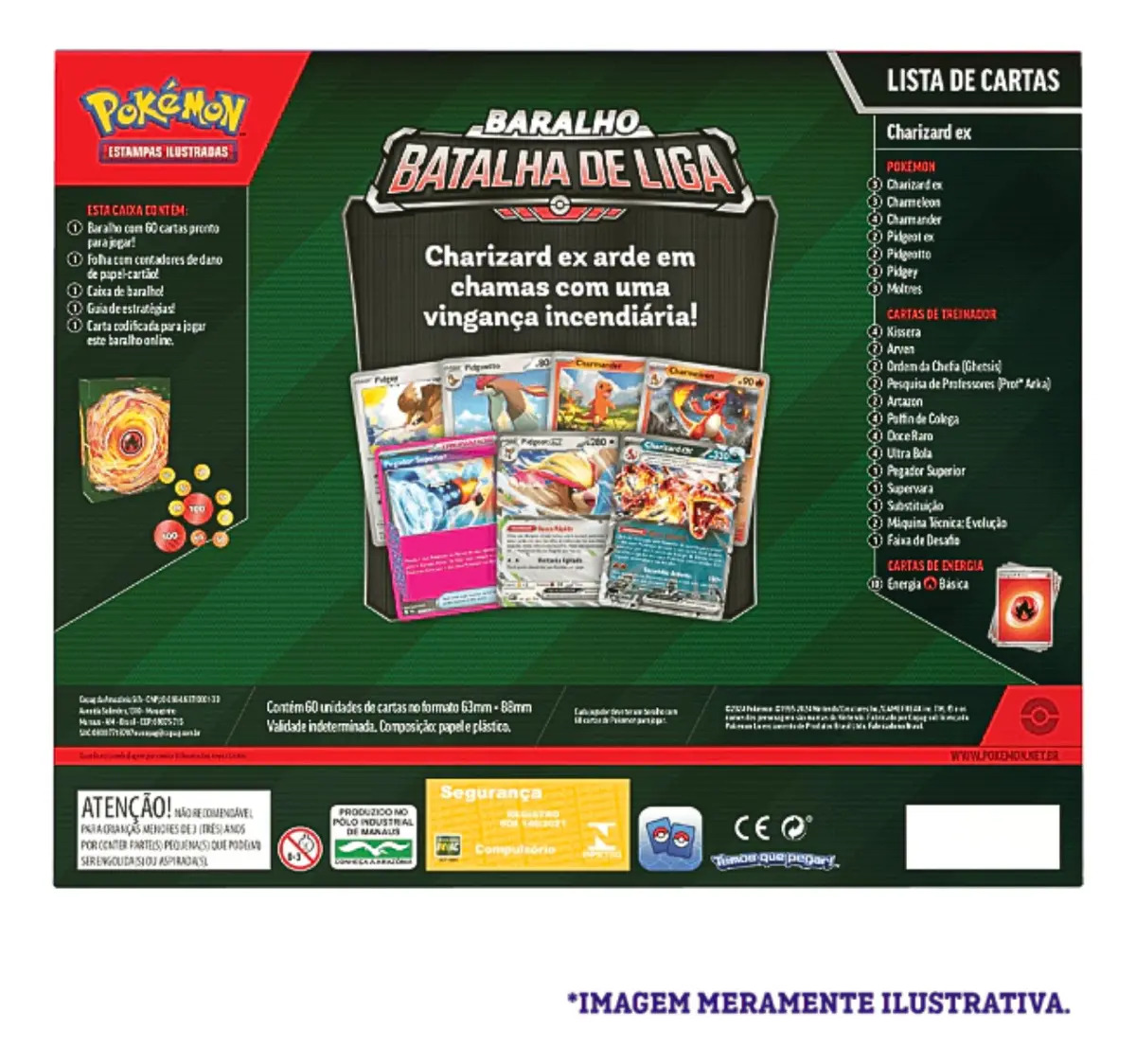 Baralho Batalha de Liga Pokémon Charizard EX 60 Cartas – Copag - Imagem 2