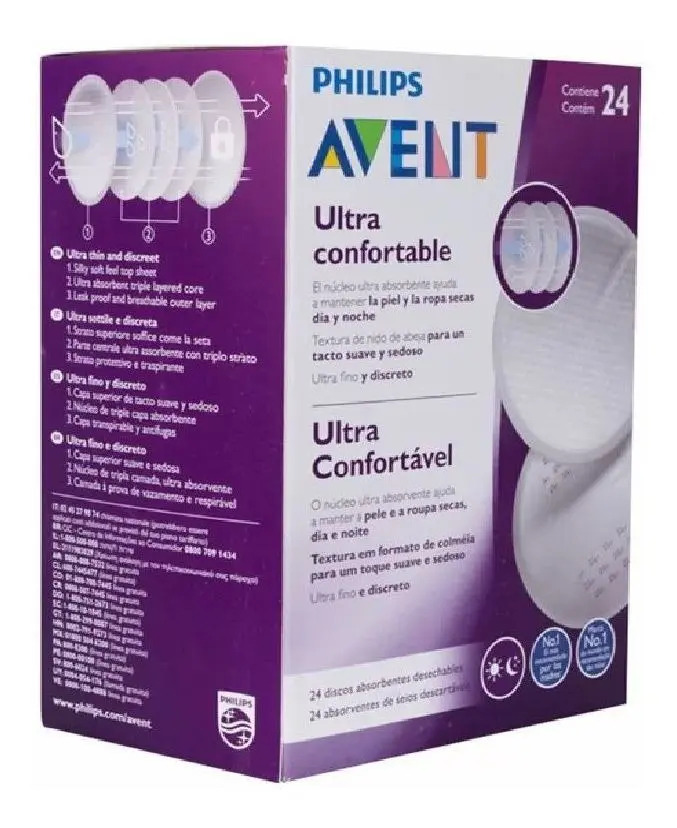 Absorvente Descartável para Seios – Philips Avent | Caixa com 24 - Imagem 2