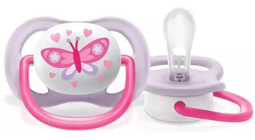 Chupeta Ultra Air Borboleta 0-6 Meses – Philips Avent | Rosa + Estojo