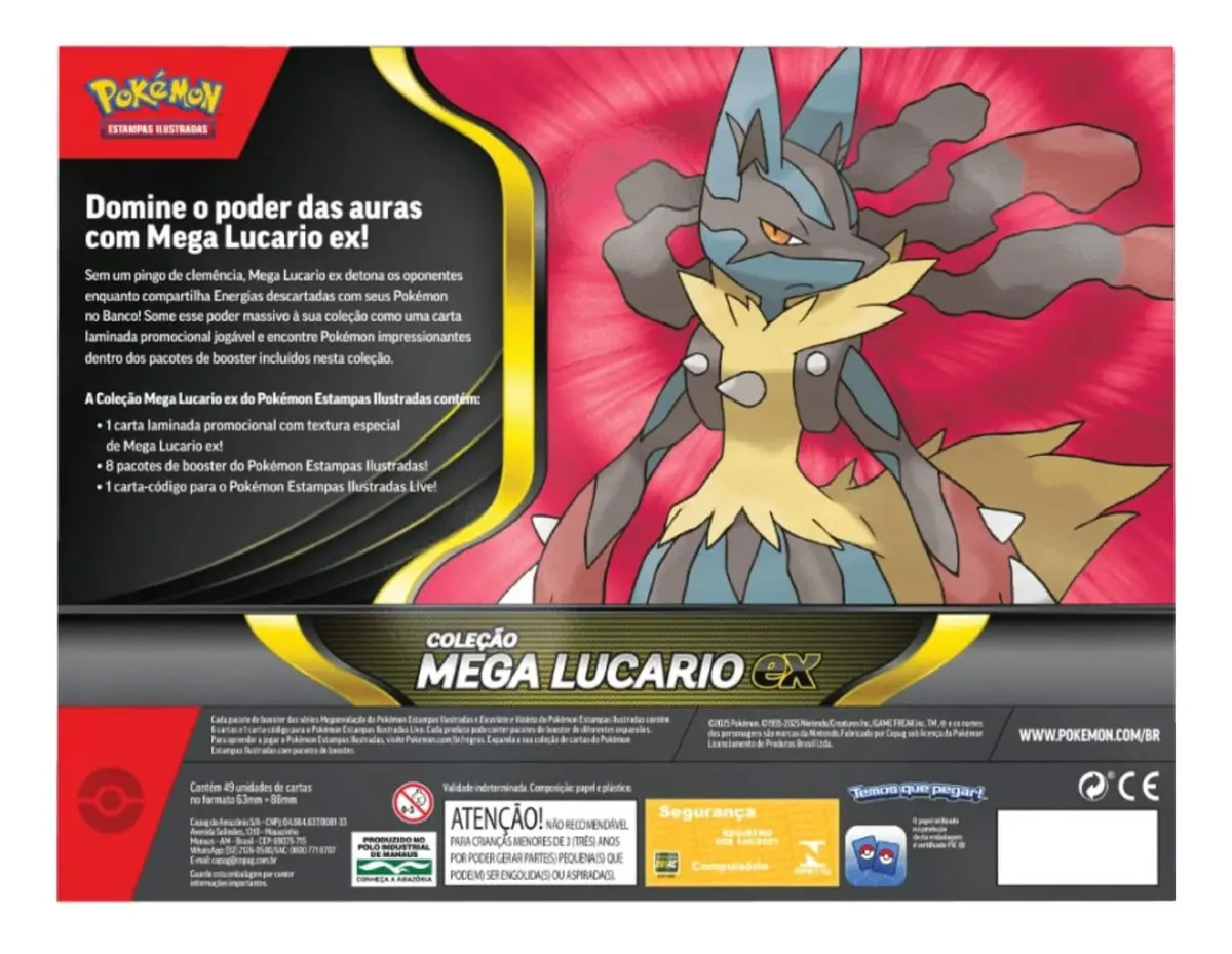 Box Pokémon Mega Lucario EX – Copag | Coleção ME01 - Imagem 2