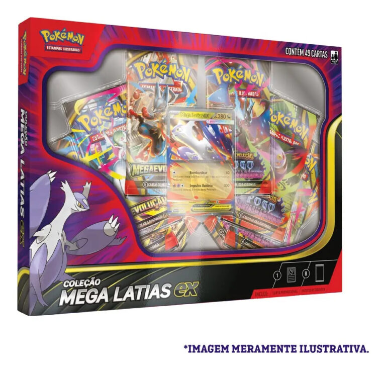 Box Coleção Pokémon Mega Latias EX 49 Cartas – Copag