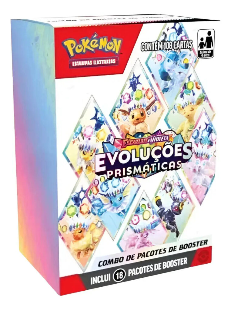 Box 18 Boosters Pokémon Evoluções Prismáticas com Eevee – Copag