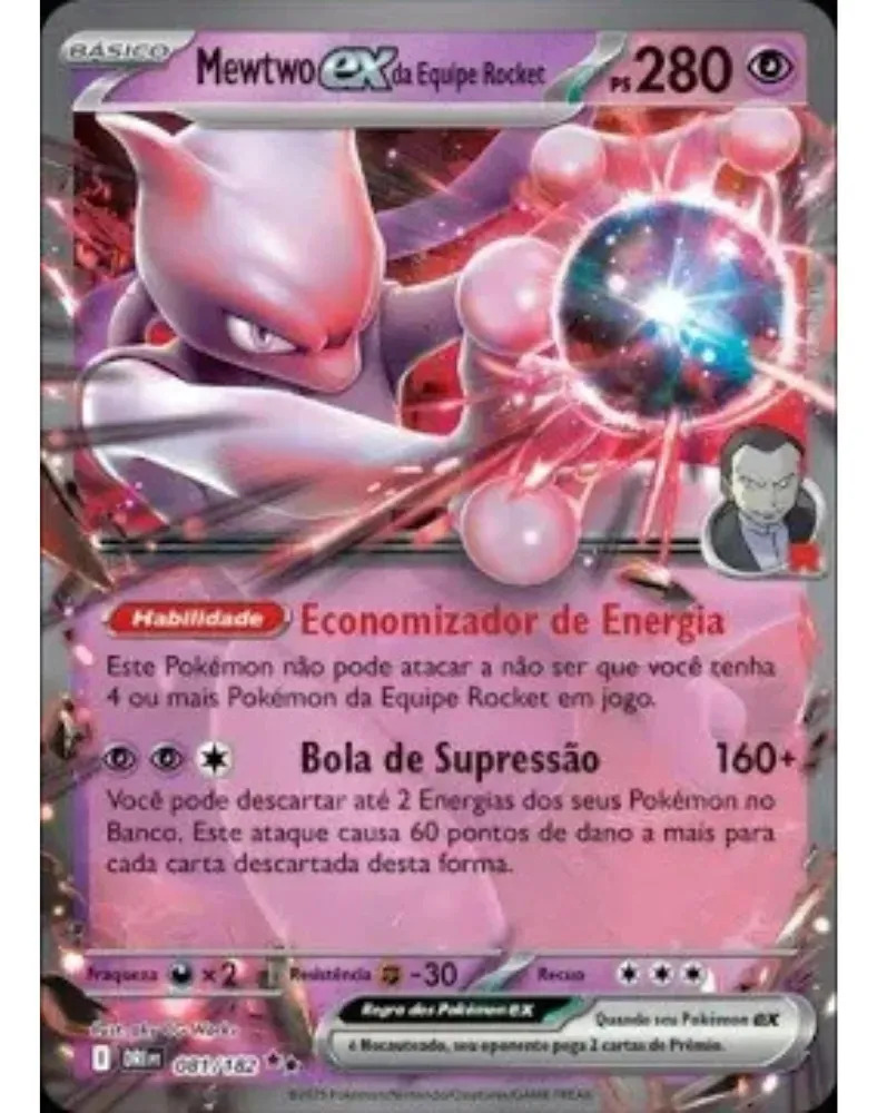 Baralho Batalha de Liga Pokémon Mewtwo EX Equipe Rocket 60 Cartas – Copag - Imagem 3