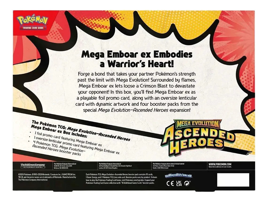Box Pokémon Mega Emboar EX Heróis Excelsos 49 Cartas – Copag - Imagem 3