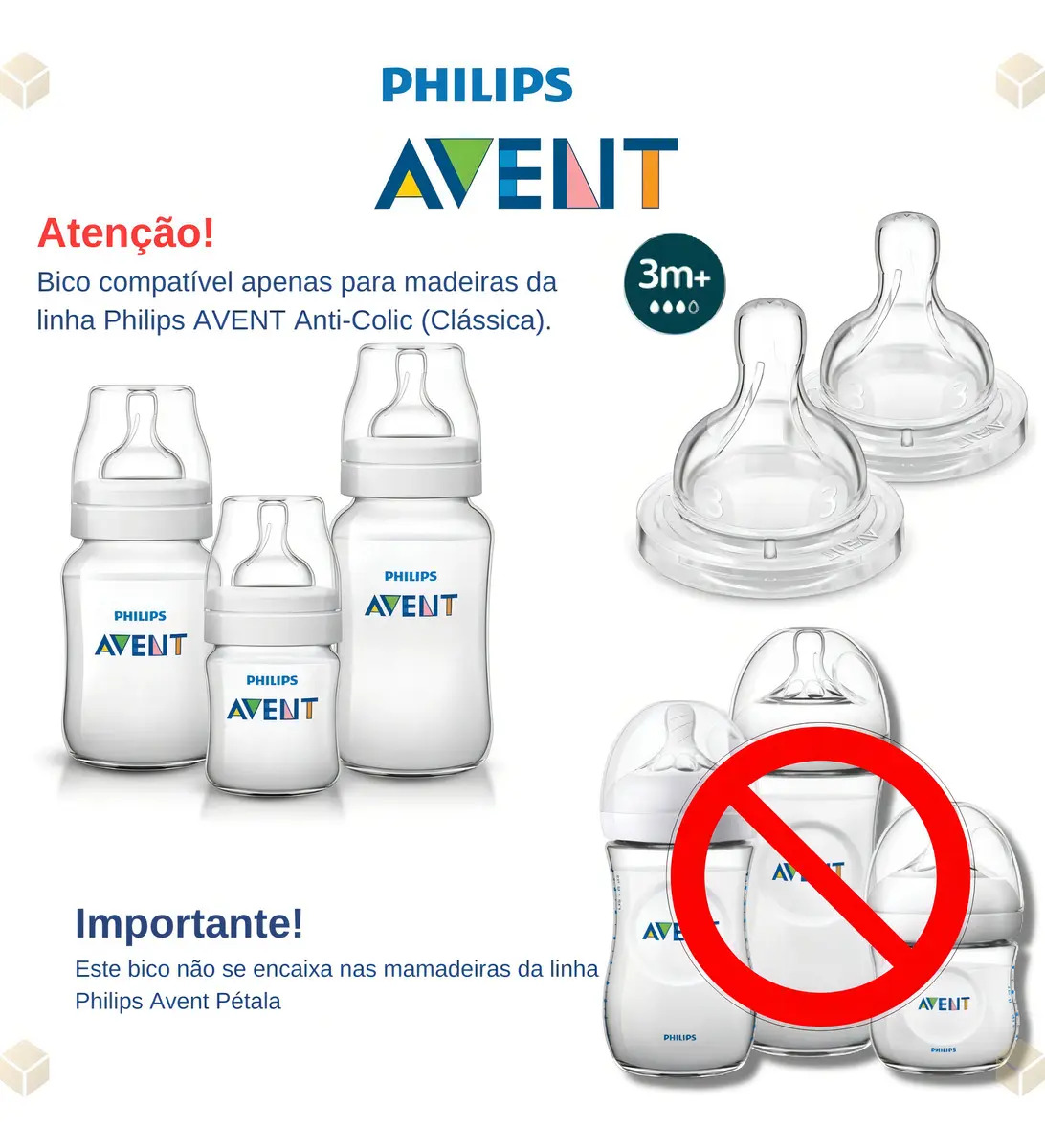 Bico de Mamadeira Anticólica 3.0 Fluxo Médio T3 – Philips Avent | 2 Unidades - Imagem 2